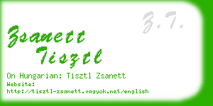 zsanett tisztl business card